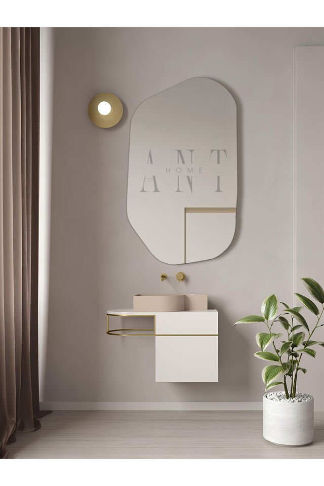 Asimetrik Ayna, Dekoratif Ayna, 85*55 Konsol Aynası, Dresuar Aynası, Tuvalet Aynası.