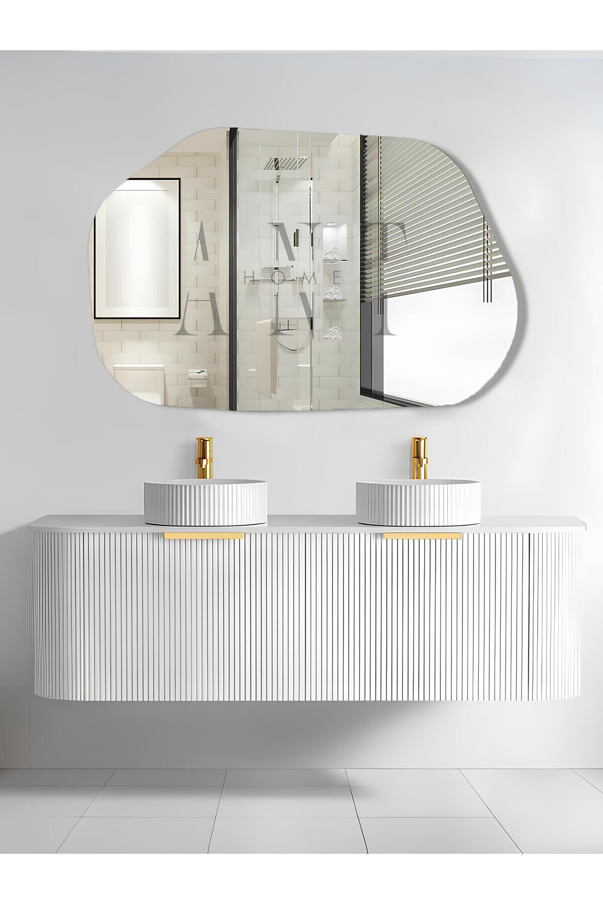 Asimetrik Ayna, Dekoratif Ayna, 85*55 Konsol Aynası, Dresuar Aynası, Tuvalet Aynası.