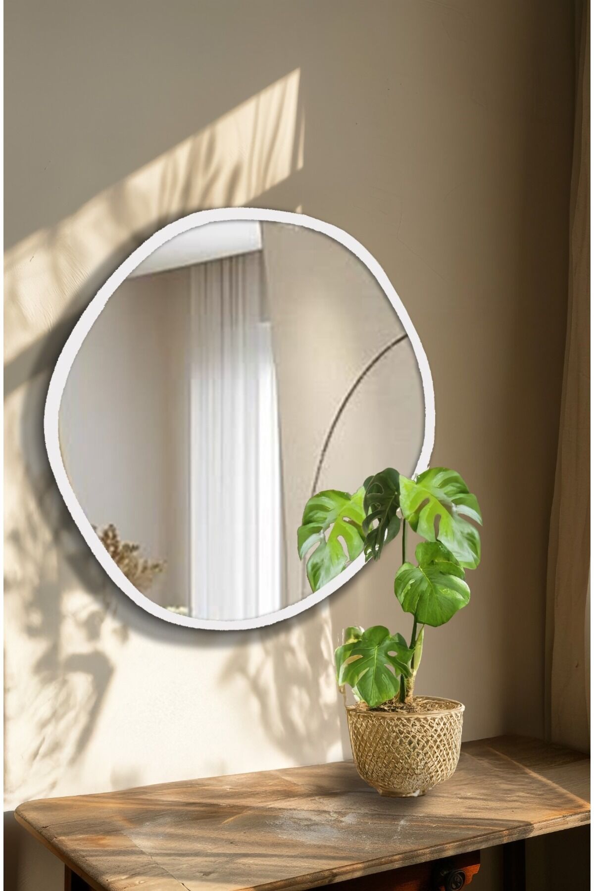 Asimetrik Ayna, Duvar Aynası, Konsol Aynası, Çerçeveli Ayna 60CM