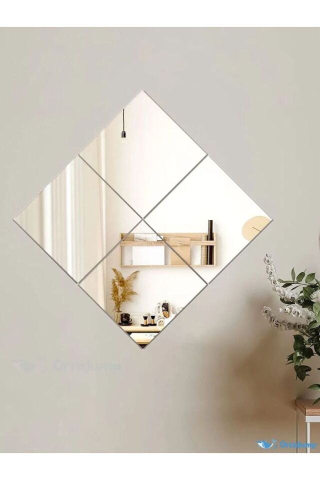 Dekoratif Kare Ayna 4lü 20x20