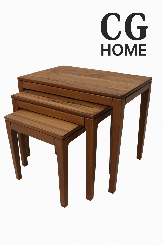 Mono Zigon Sehpa Üçlü Lüx %100 Ağaç Lake Boyalı Sehpa