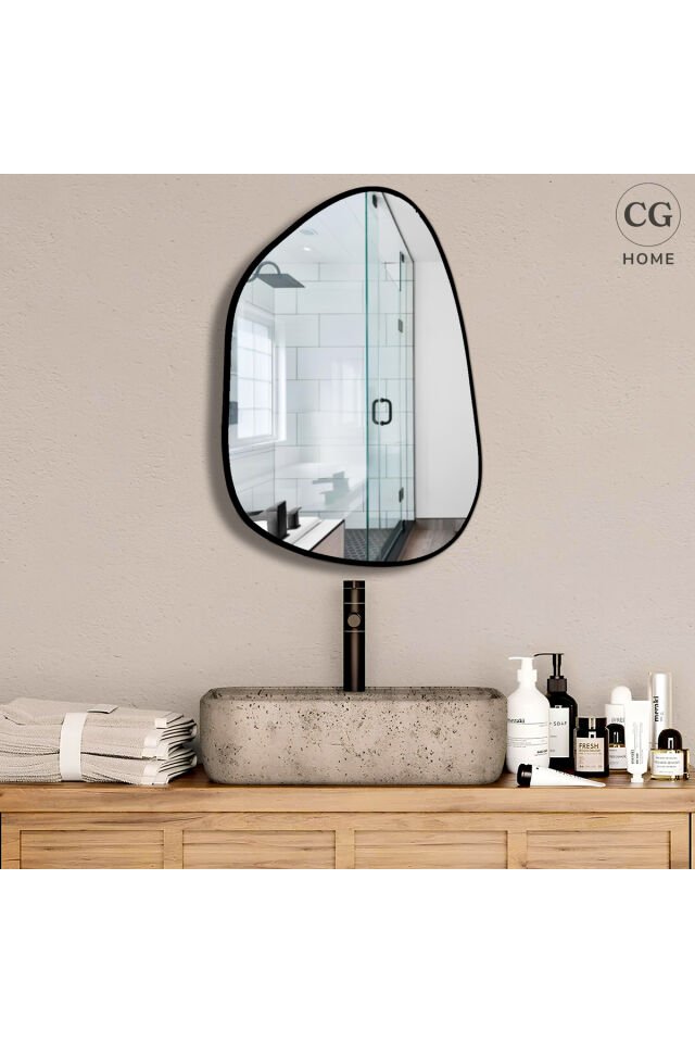 Asimetrik Ayna, 75X55 cm, Konsol Aynası, Dresuar Aynası, Duvar Aynası, Şişecam Ayna