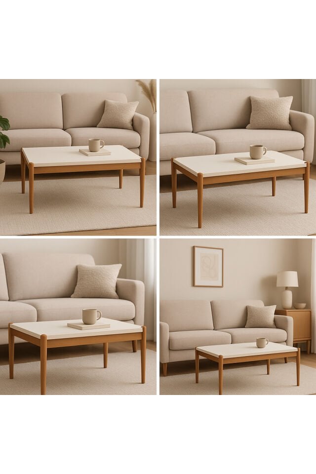 ADA Orta Sehpa, Sehpa, %100 Ahşap Lake Boya Sehpa