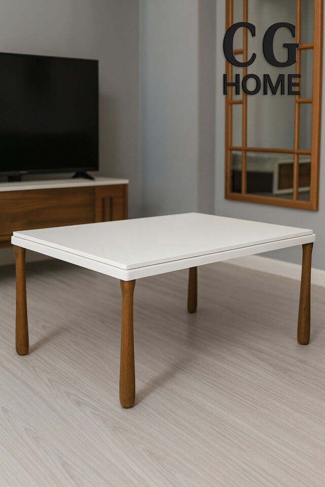 Alvin Orta Sehpa Bohem Sehpa Ahşap Lake Boya