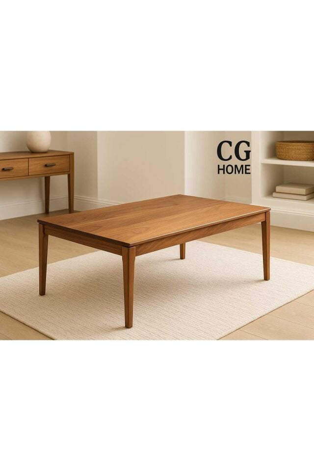 Mono Orta Sehpa %100 Ahşap Lake Boya