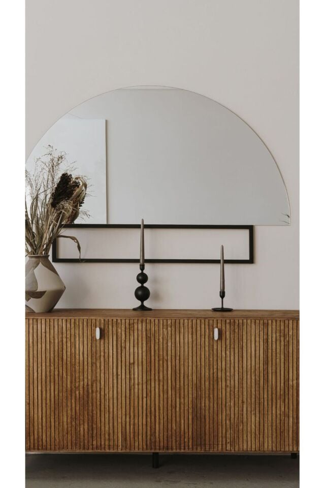 Dekoratif D Model Duvar Aynası - Yatay & Dikey Kullanım - Yarımay Ayna - Şık Tasarım - Tam Boy Ayna