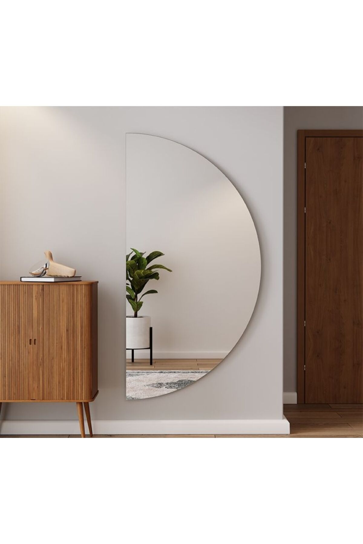 Dekoratif D Model Duvar Aynası - Yatay & Dikey Kullanım - Yarımay Ayna - Şık Tasarım - Tam Boy Ayna