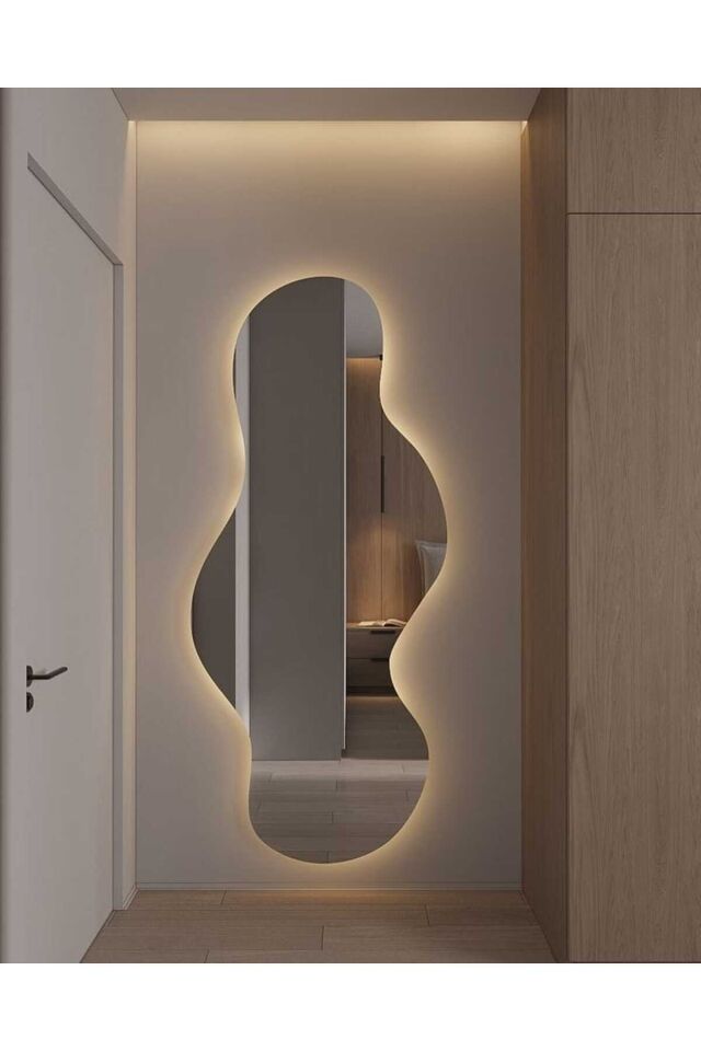 Mars Boy Aynası Ledli, Asimetrik Ayna, Boy Aynası, Ledli Ayna, Duvar Aynası, Günışığı Led