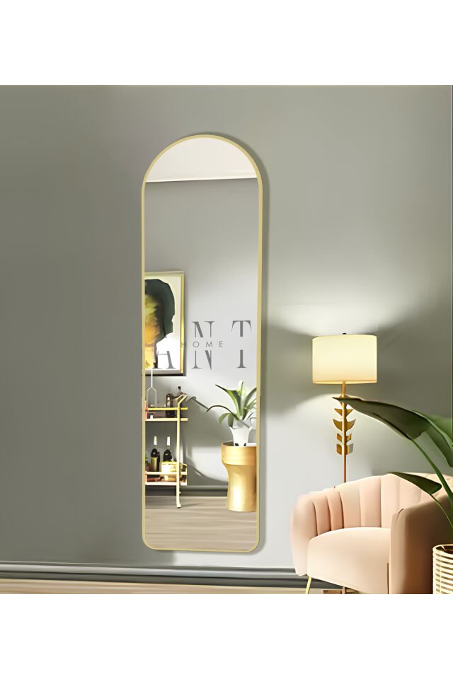 dekoratif boy ayna, mdf oval kesim boy ayna, duvar aynası 165 X 45CM