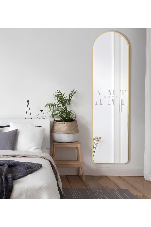 dekoratif boy ayna, mdf oval kesim boy ayna, duvar aynası 165 X 45CM