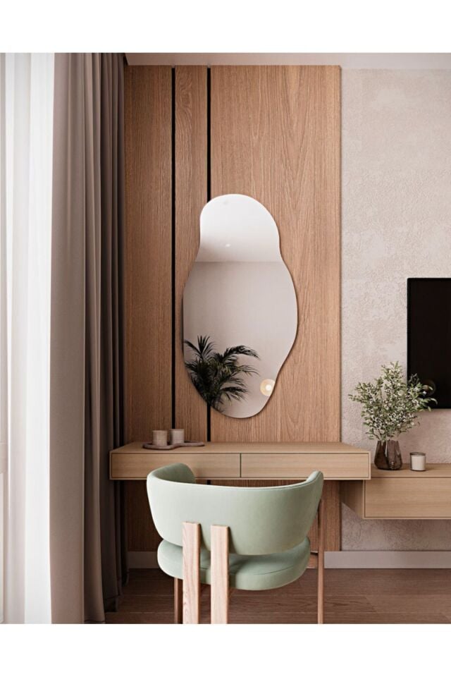 Asimetrik Model Çerçevesiz Ayna Duvar Aynası Konsol Aynası