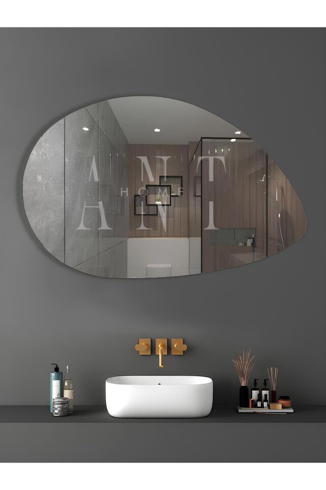 Asimetrik Ayna, Dekoratif Ayna, 90x60, Konsol Aynası, Dresuar Aynası, Tuvalet Aynası