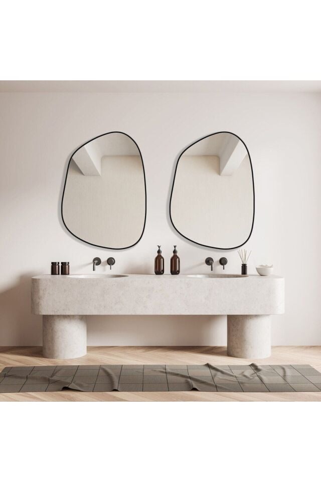 Asimetrik Ayna 75X55 cm Konsol Aynası, Dresuar Aynası, Duvar Aynası, 1.kalite Şişecam Ayna