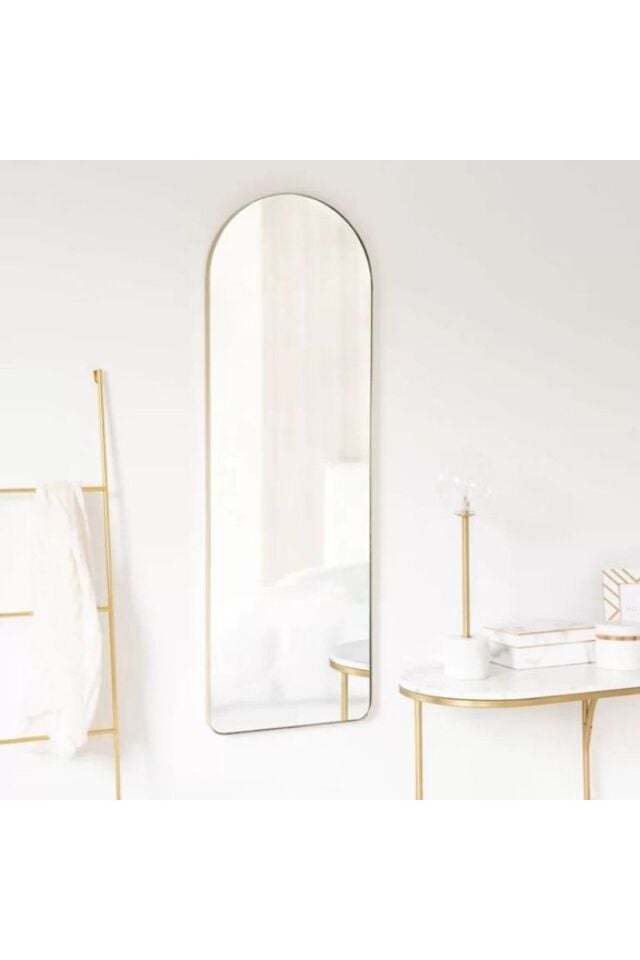 dekoratif ayna, mdf oval kesim boy ayna, duvar aynası 165 X 45 cm