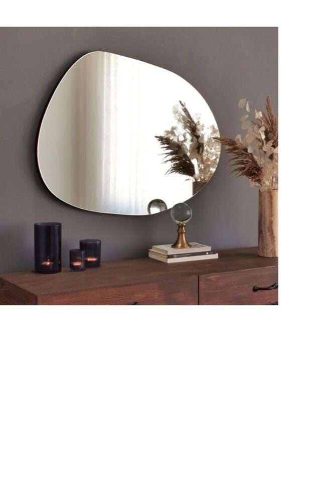 Luna Asimetrik Model Çerçevesiz Ayna Duvar Aynası Konsol Aynası