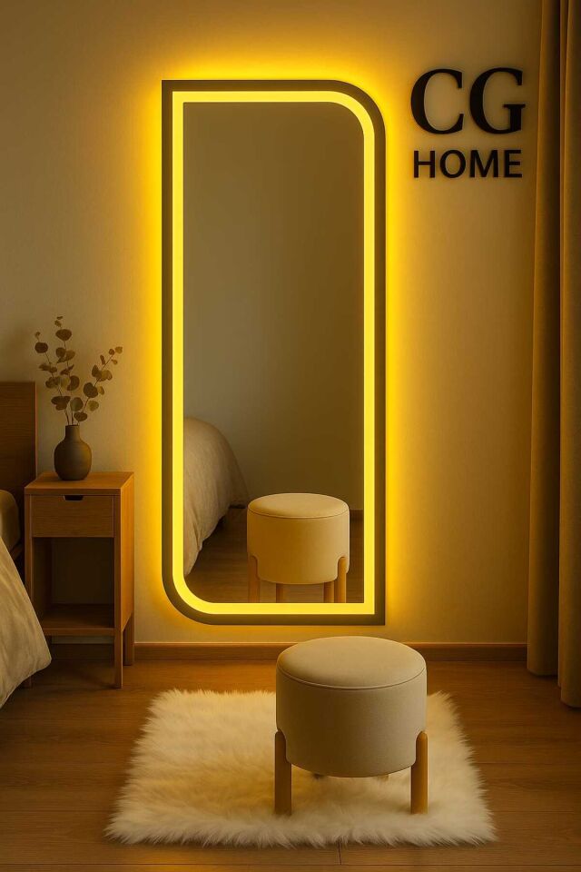 Ledli Ayna, Lazer Kumlamalı, Dekoratif Ayna, Duvar Aynası, Konsol Aynası, Holl Aynası, Günışığı Led