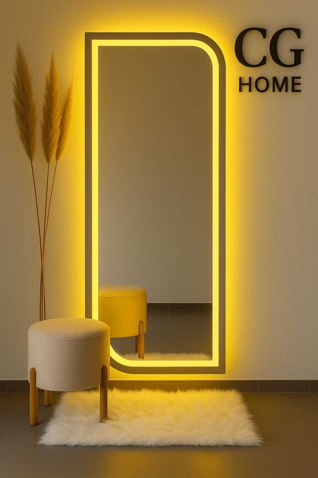 Ledli Ayna, Lazer Kumlamalı, Dekoratif Ayna, Duvar Aynası, Konsol Aynası, Holl Aynası, Günışığı Led