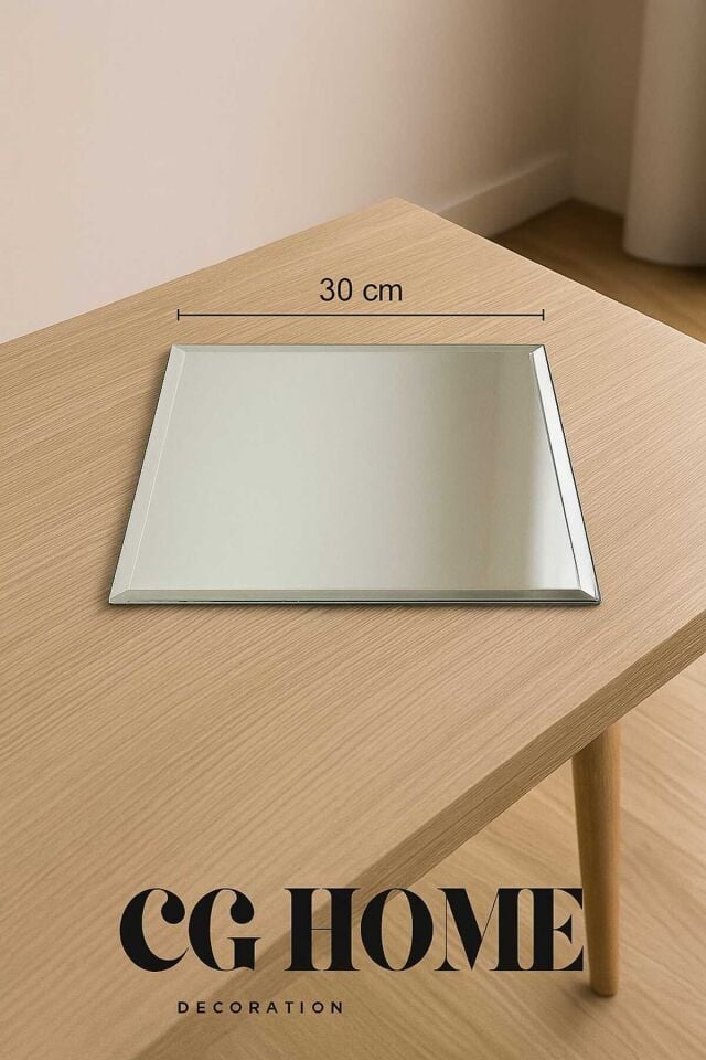 Masa Üstü Ayna Bizoteli Ayna Aynalı Supla Kare Ayna 30X30 CM Bizoteli Ayna Şişecam Ayna