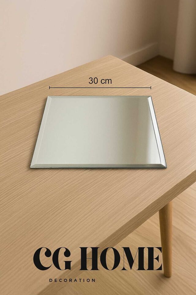 Masa Üstü Ayna Bizoteli Ayna Aynalı Supla Kare Ayna 30X30 CM Bizoteli Ayna Şişecam Ayna