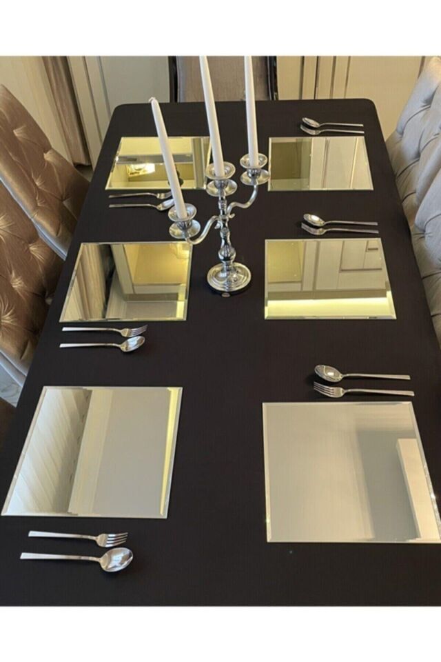 Masa Üstü Ayna Bizoteli Ayna Aynalı Supla Kare Ayna 30X30 CM Bizoteli Ayna Şişecam Ayna