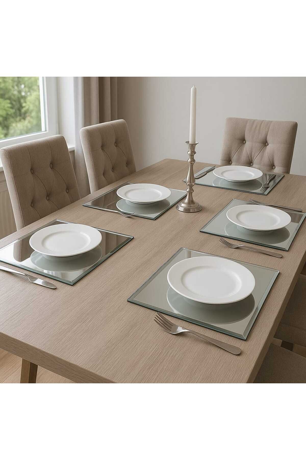 Masa Üstü Ayna Bizoteli Ayna Aynalı Supla Kare Ayna 30X30 CM Bizoteli Ayna Şişecam Ayna