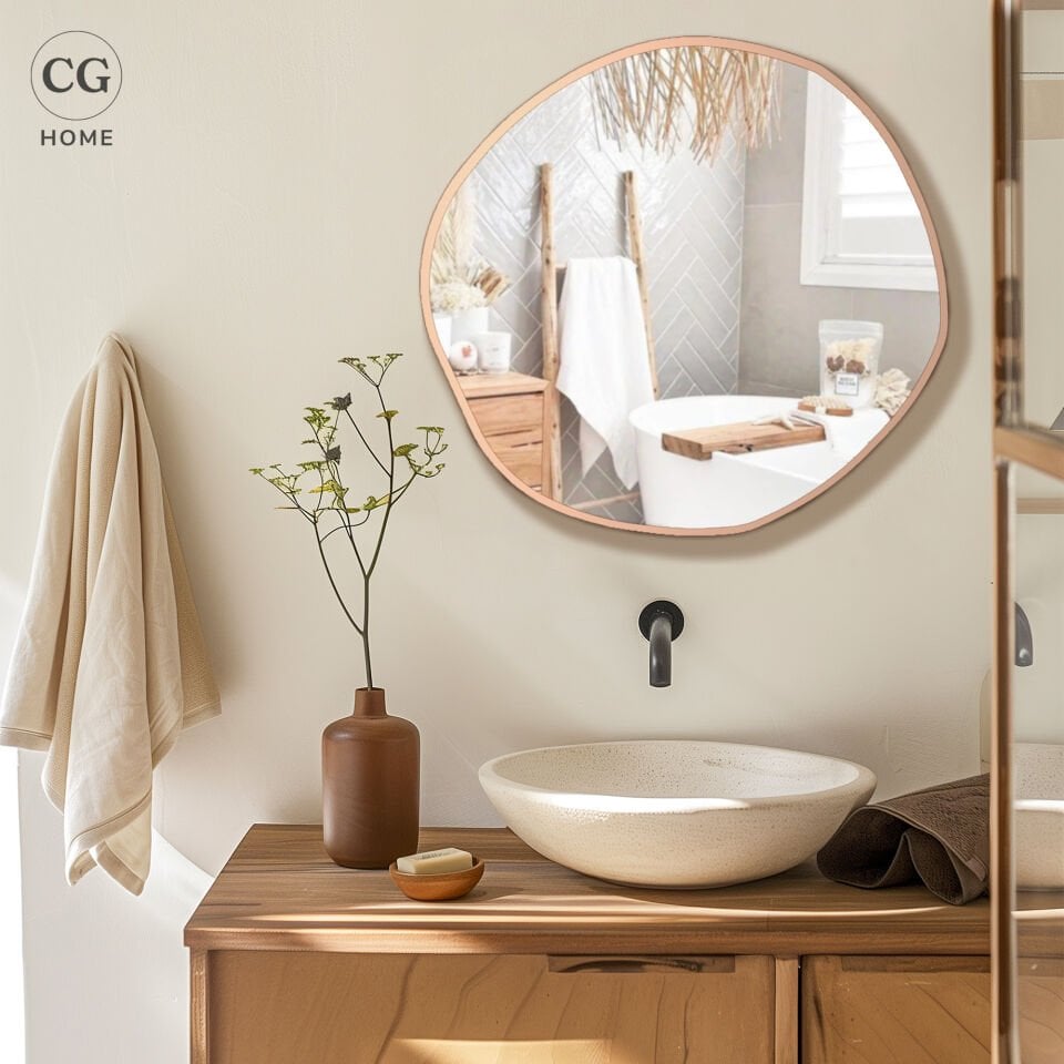 ARYA ASİMETRİK AYNA, DEKORATİF AYNA, KONSOL AYNASI, DRESUAR AYNASI