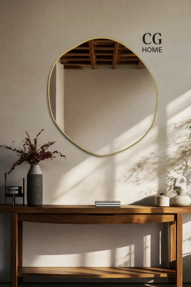 ARYA ASİMETRİK AYNA, DEKORATİF AYNA, KONSOL AYNASI, DRESUAR AYNASI