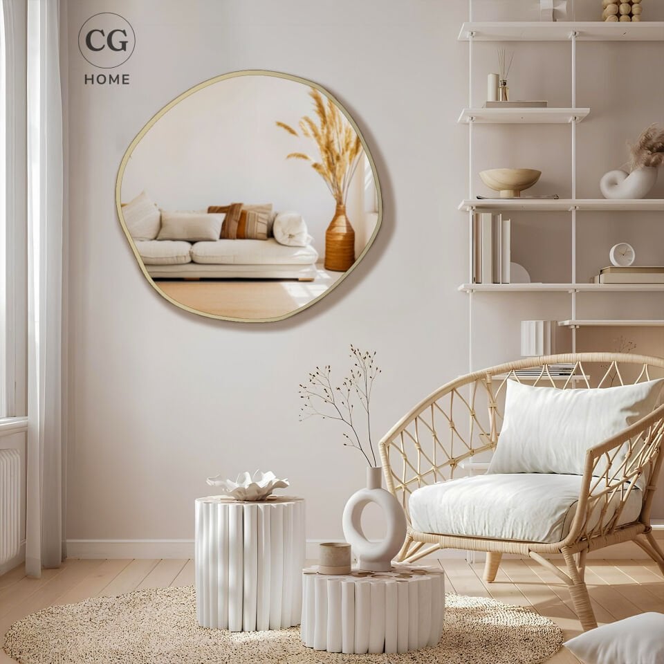 ARYA ASİMETRİK AYNA, DEKORATİF AYNA, KONSOL AYNASI, DRESUAR AYNASI