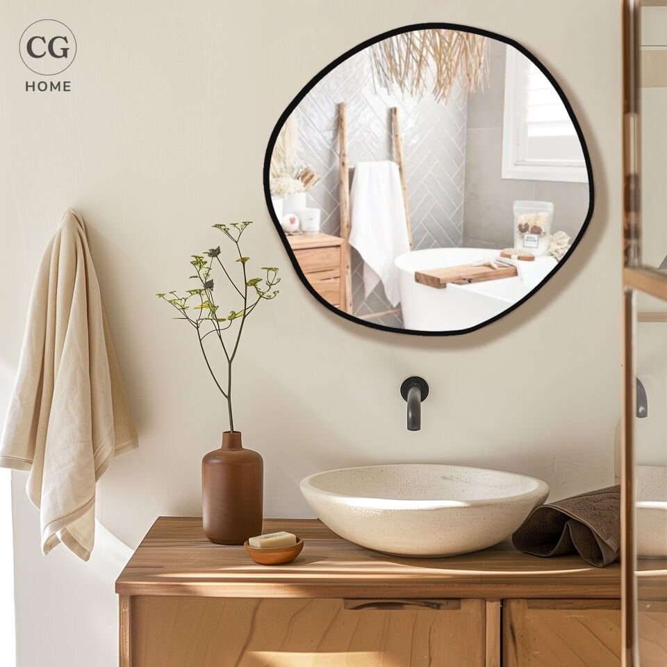 ARYA ASİMETRİK AYNA, DEKORATİF AYNA, KONSOL AYNASI, DRESUAR AYNASI