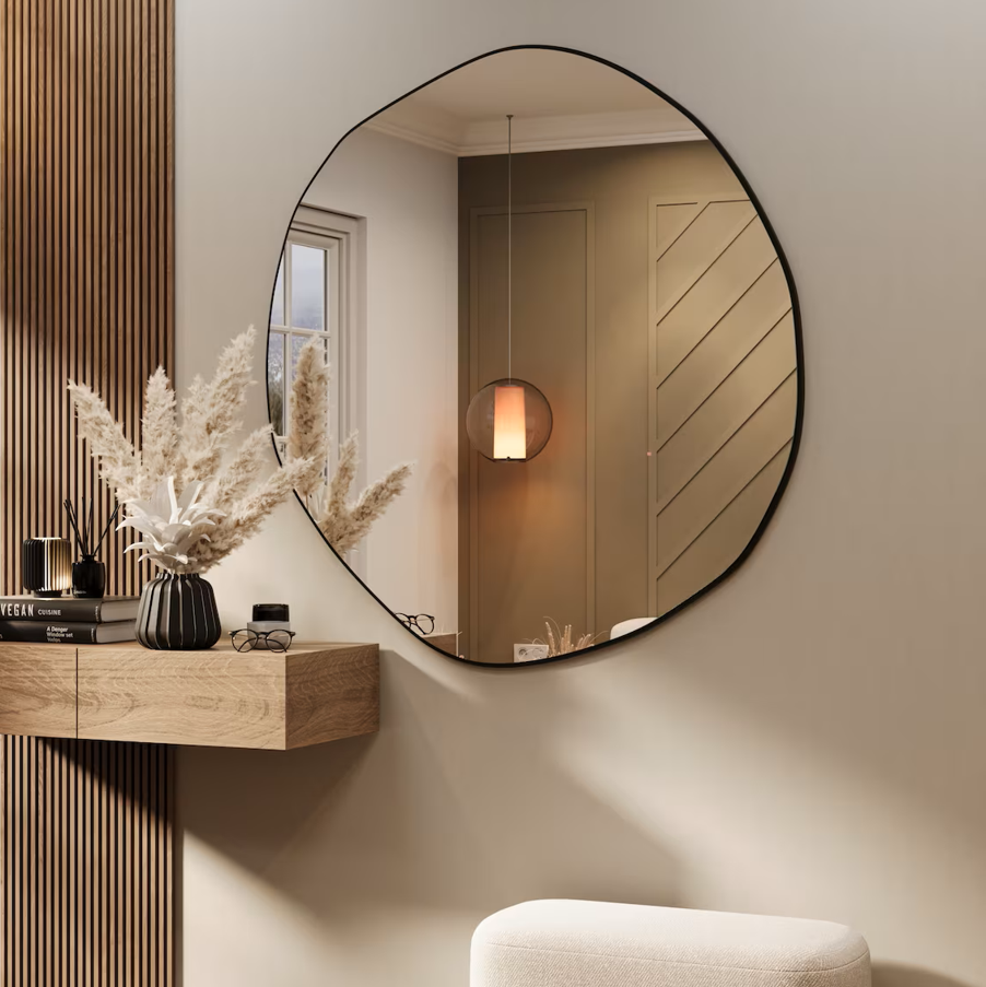 ARYA ASİMETRİK AYNA, DEKORATİF AYNA, KONSOL AYNASI, DRESUAR AYNASI