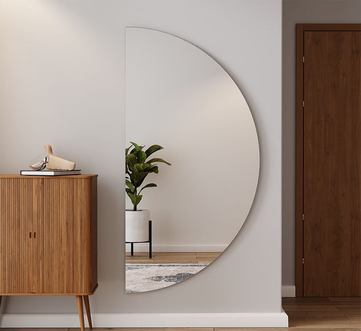 Yarımay Dekoratif Ayna, Konsol Aynası, Hol Aynası, Dresuar Aynası