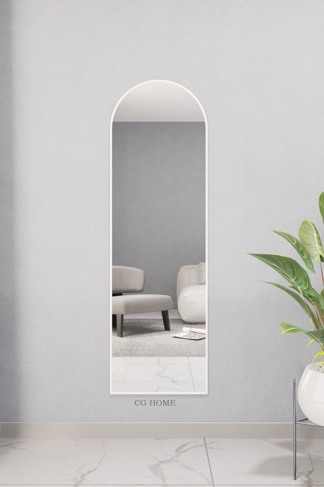 Dekoratif Ayna Mdf Oval Boy Ayna Duvar Aynası 165x45 Gold