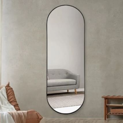 Model Alfa Dekoratif Ayna Boy Aynası Mdf 180cm X 62 Cm Elips Ayna Gold