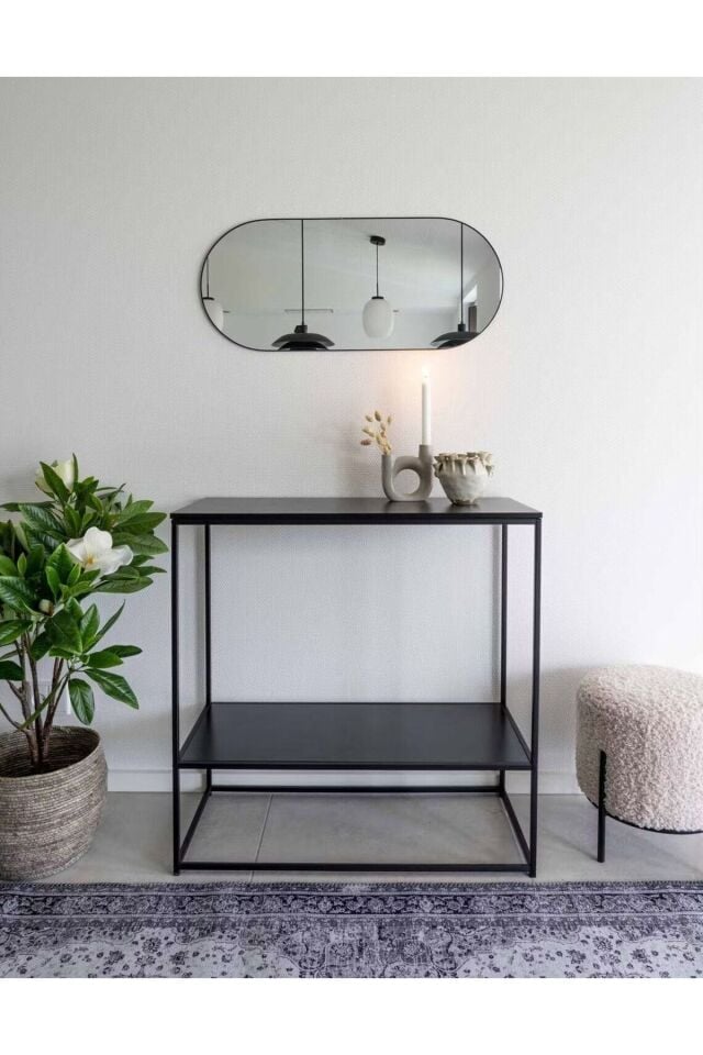 Model Alfa Dekoratif Ayna Duvar Aynası Konsol Aynası Boy Aynası Mdf 120cm X 50 Cm Elips Ayna