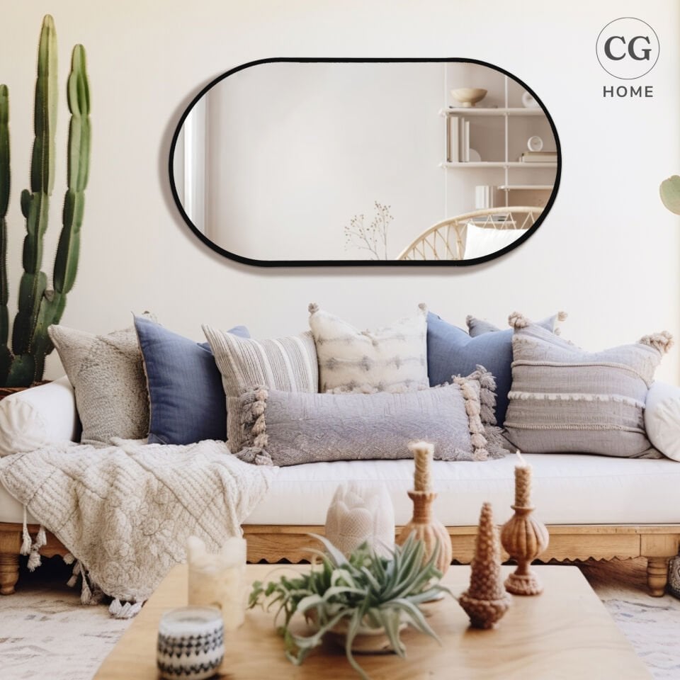 Model Alfa Dekoratif Ayna Duvar Aynası Konsol Aynası Boy Aynası Mdf 120cm X 50 Cm Elips Ayna