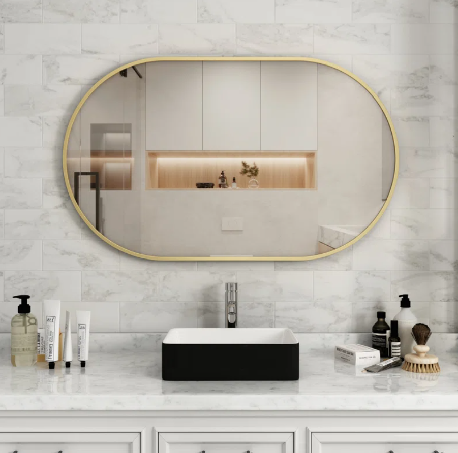 Model Alfa Elips Dekoratif Ayna Duvar Aynası Konsol Aynası Mdf 90cm X 50 Cm Elips Ayna