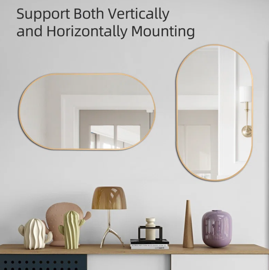 Model Alfa Elips Dekoratif Ayna Duvar Aynası Konsol Aynası Mdf 90cm X 50 Cm Elips Ayna