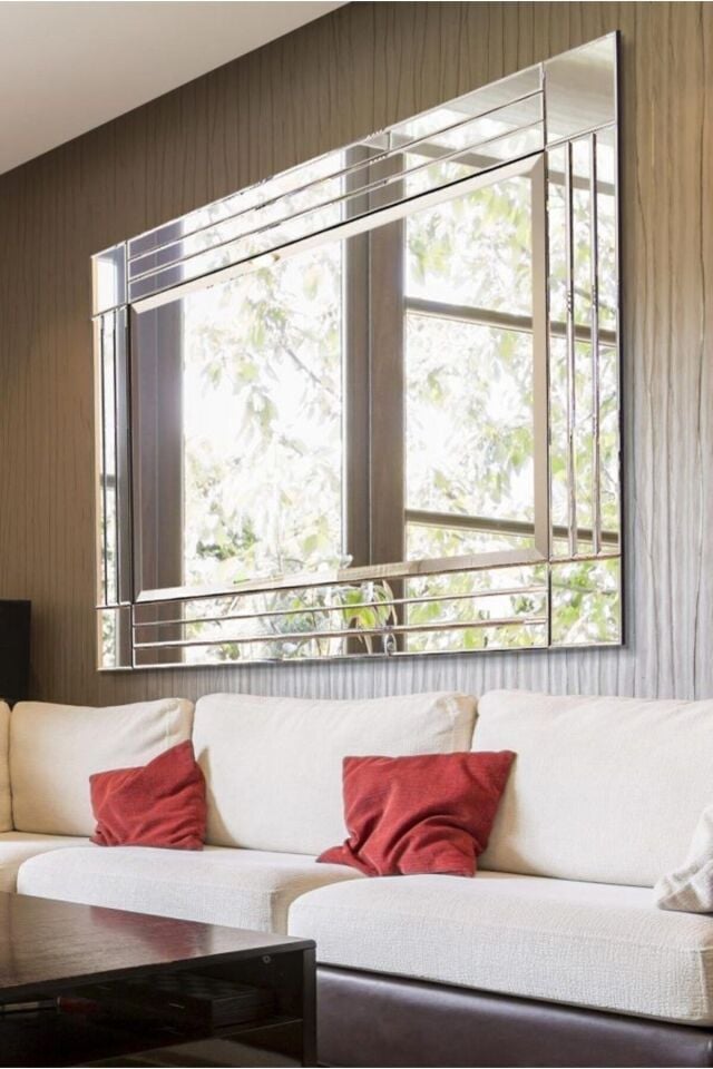 Model Star Dekoratif Desenli Bizoteli Salon Ofis Konsol Aynası