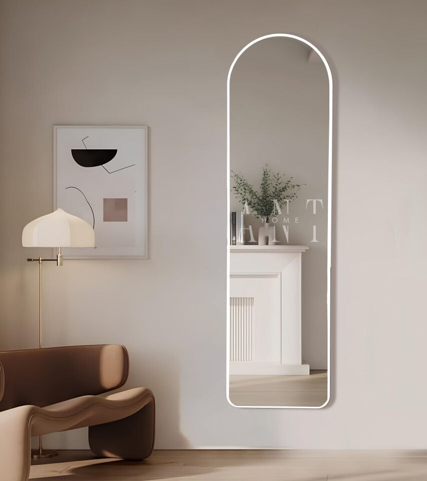 dekoratif ayna mdf oval kesim boy ayna duvar aynası 165 X 45 cm