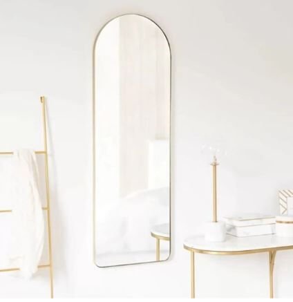 dekoratif ayna mdf oval kesim boy ayna duvar aynası 165 X 45 cm