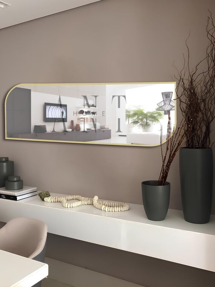 Nice Boy Aynası 120x40 Konsol Aynası, Dresuar Aynası, Asimetrik Ayna