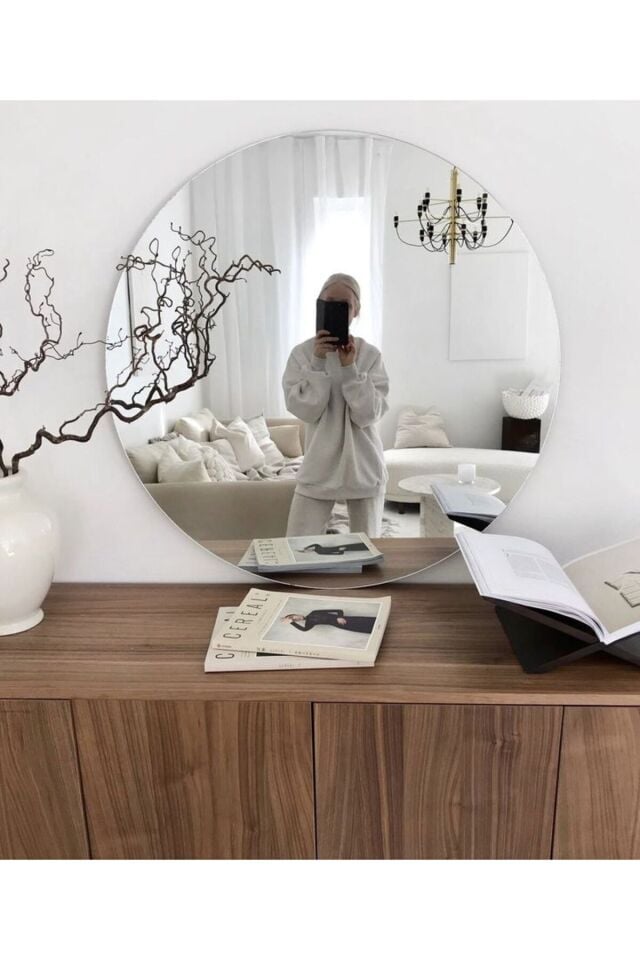 Ayna, Yuvarlak Ayna, Dekoratif Ayna, Banyo Aynası, Konsol Aynası
