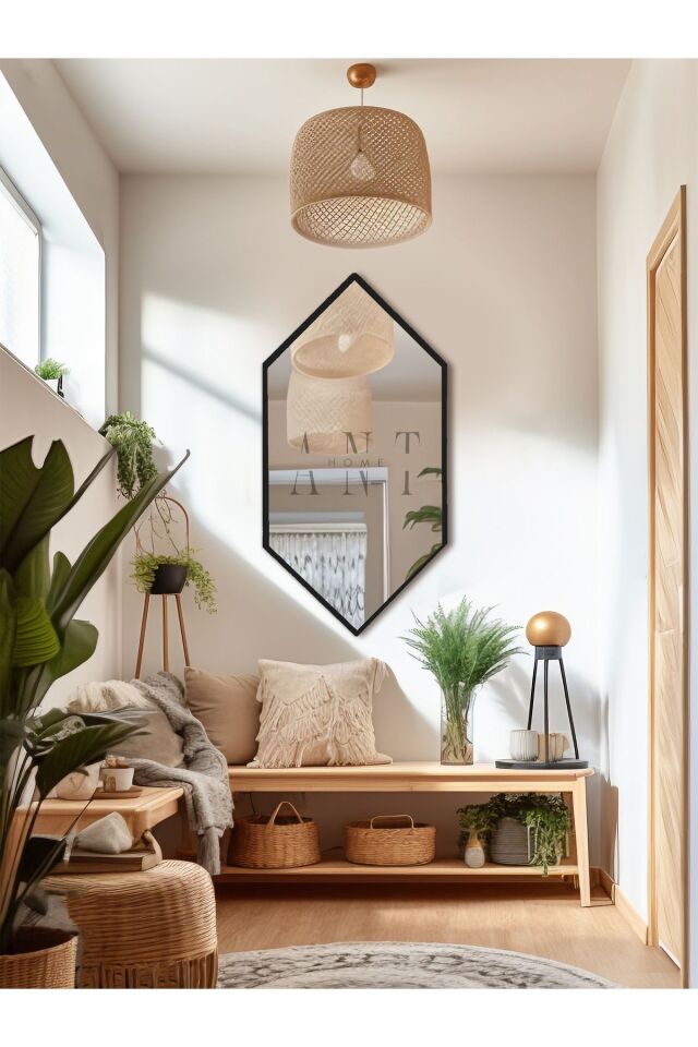 Ayna, Duvar Aynası, Konsol Aynası, Holl Aynası, Banyo Aynası 80X40 Si̇yah