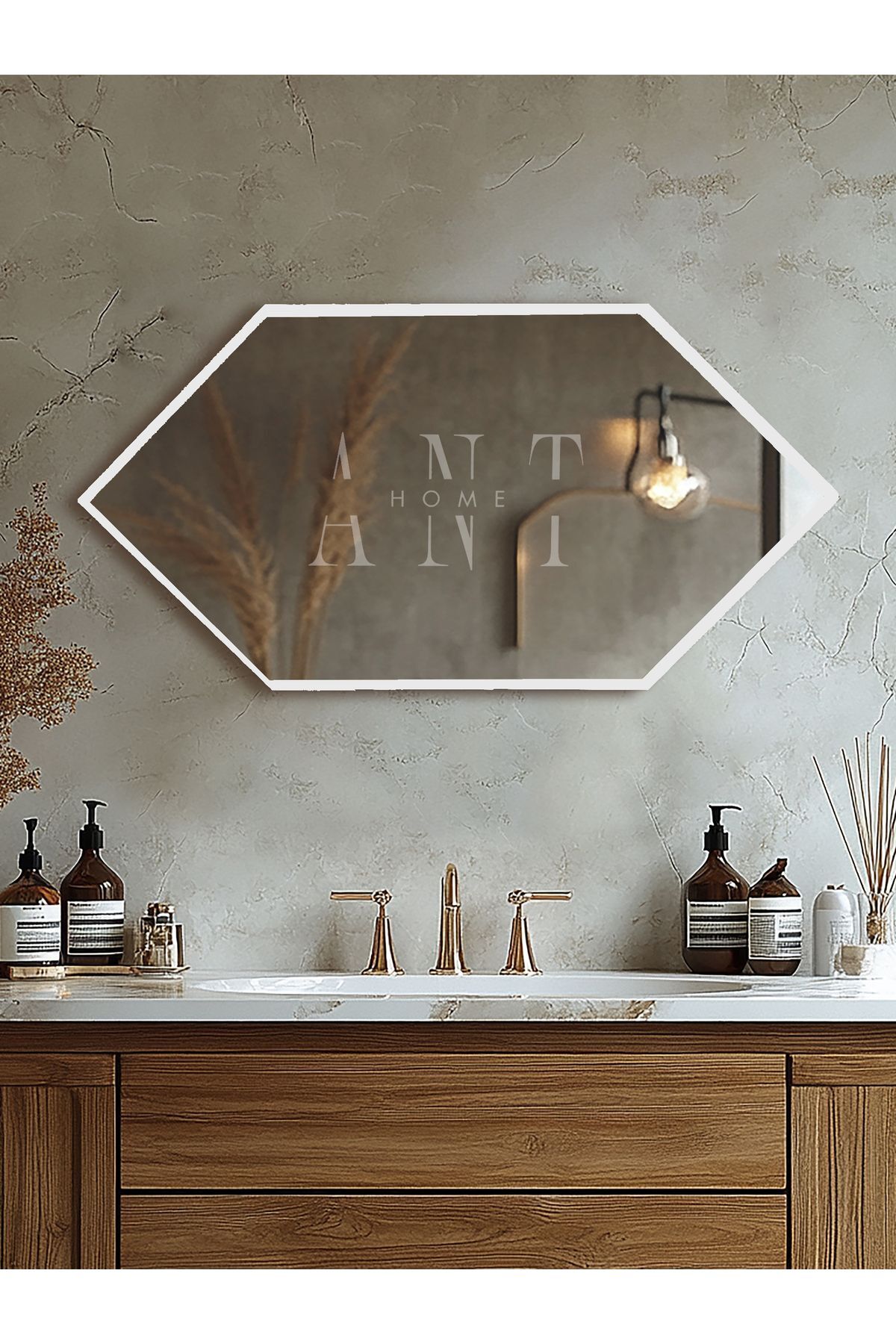 Ayna, Duvar Aynası, Konsol Aynası, Holl Aynası, Banyo Aynası 80X40 Beyaz