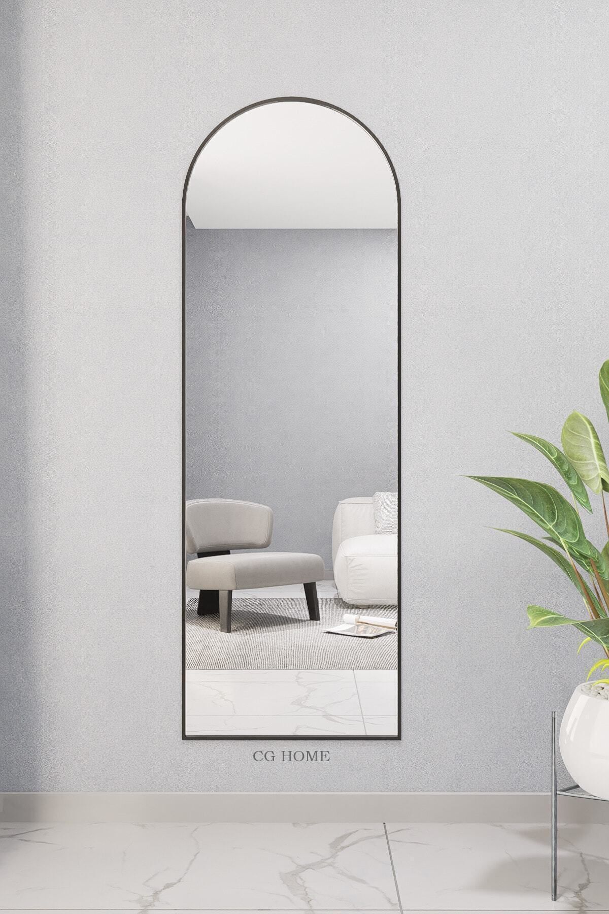 Dekoratif Ayna, Boy Aynası, Duvar Aynası, Çerçeveli Ayna 180x60 Si̇yah