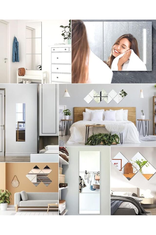 20x20 Kare Rodajlı Gerçek Ayna