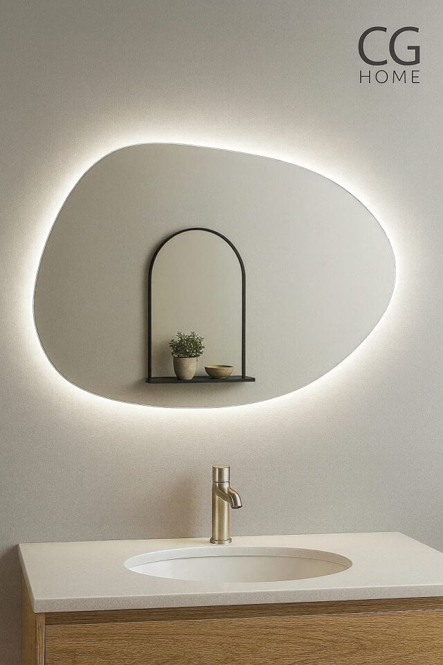 Luna Ledli Ayna, Ledli Ayna, Konsol Aynası, Dresuar Aynası, Banyo Aynası