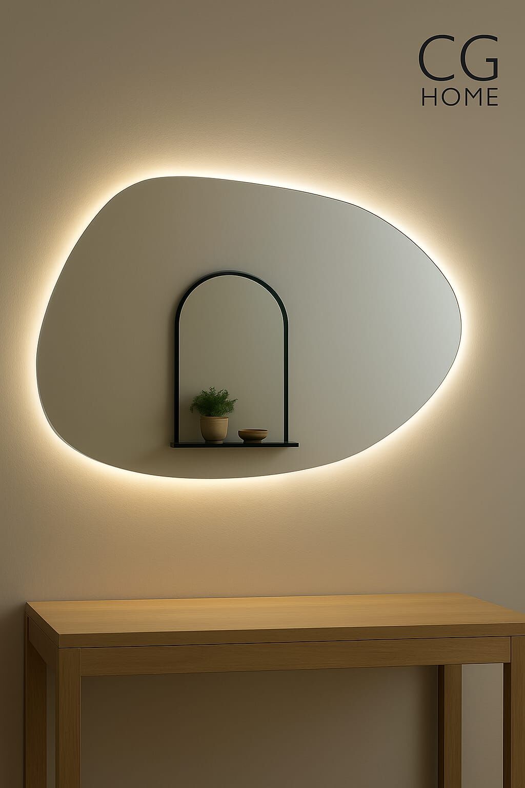 Luna Ledli Ayna, Ledli Ayna, Konsol Aynası, Dresuar Aynası, Banyo Aynası