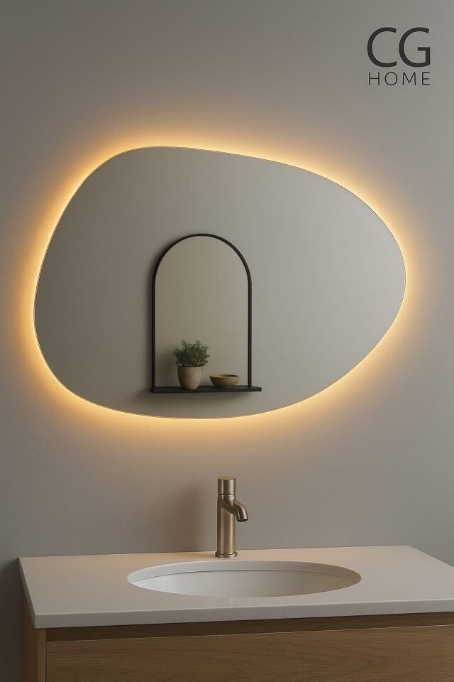 Luna Ledli Ayna, Ledli Ayna, Konsol Aynası, Dresuar Aynası, Banyo Aynası