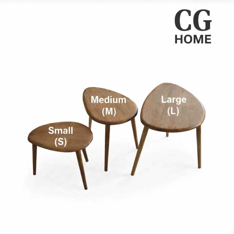 Damla Model İskandinav Masif Kayın 3’lü Zigon Sehpa | Doğal Kayın Panel | Vernikli | Modern Tasarım